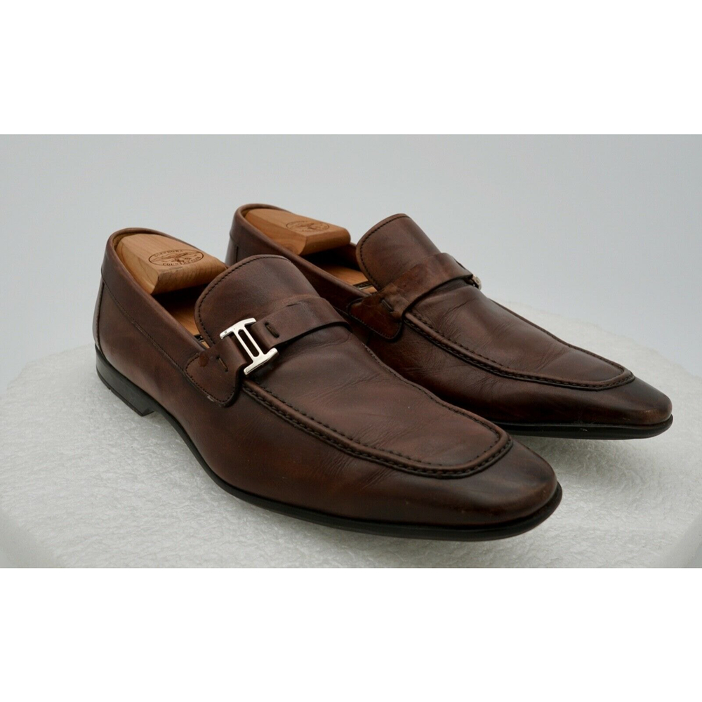 Magnanni Meingo bit brown loafers dress shoes mens 9 M Spain 17534 loafer